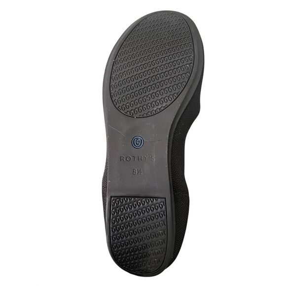 ROTHY’S The Flat Round Toe Ballet Shoes Black Knit Slip On Women's Size 8.5 - Picture 8 of 8